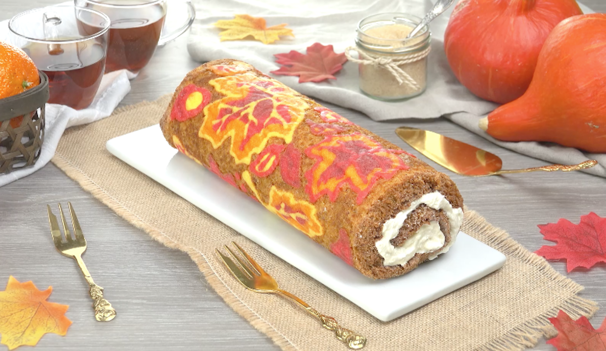Herbstliche Biskuitrolle mit KÃ¼rbis und Buttercreme