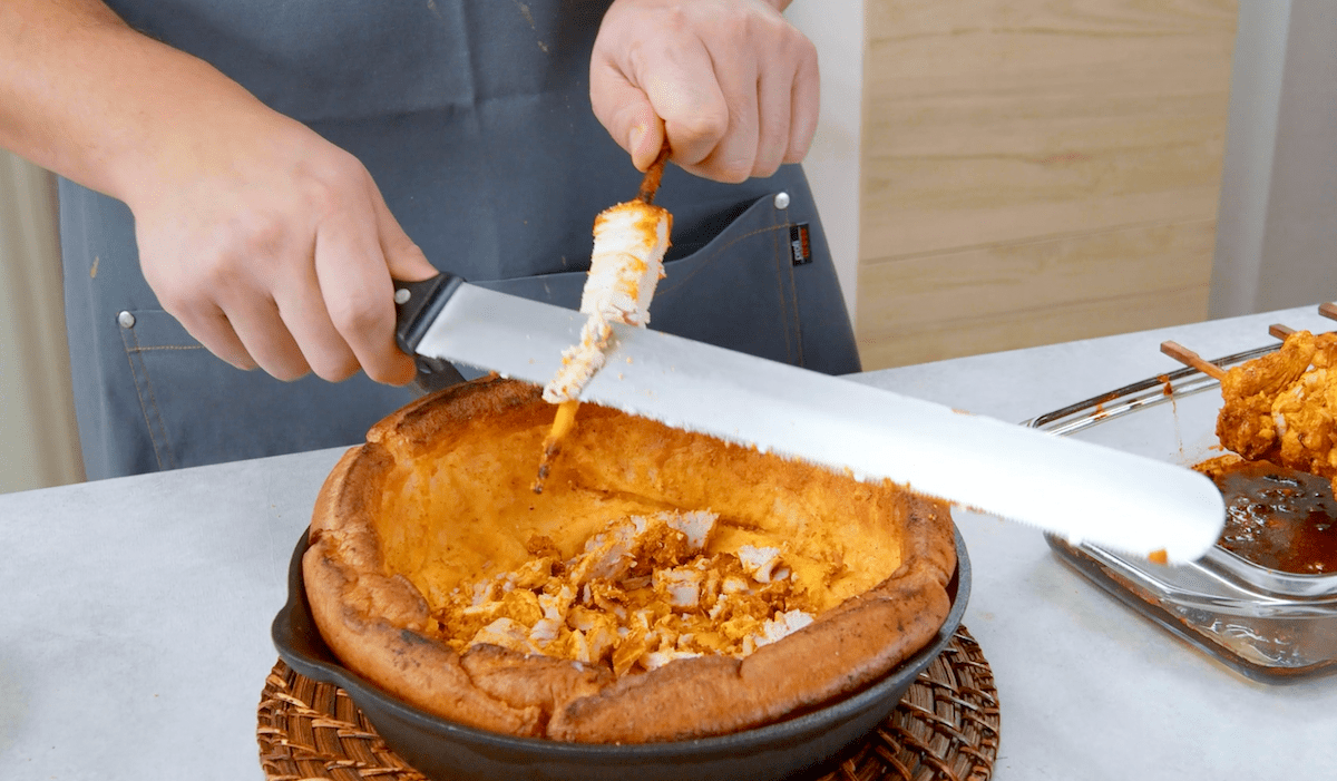 Hähnchenfleisch im Pfannkuchen