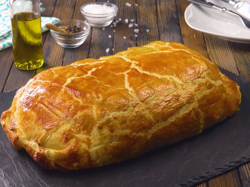 Cremige Käsenudeln im Blätterteig