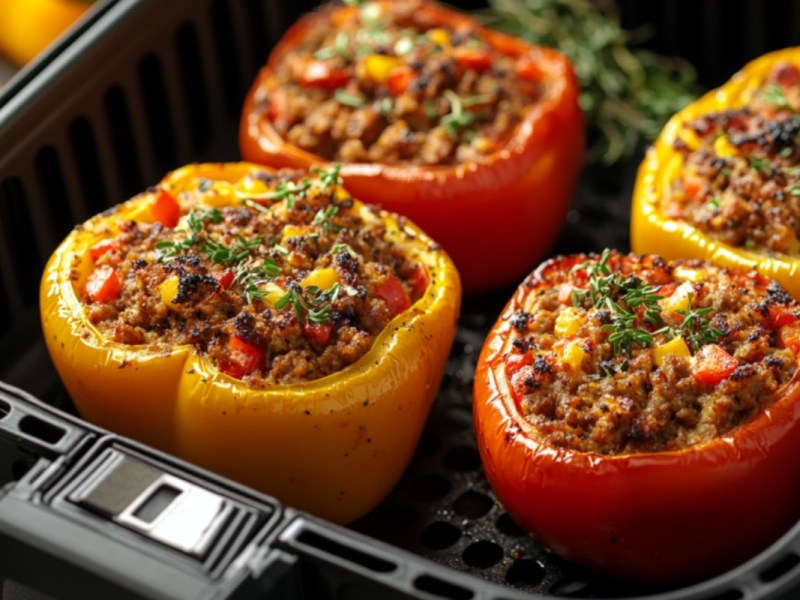 Gefüllte Paprika: blitzschnell im Airfryer gemacht