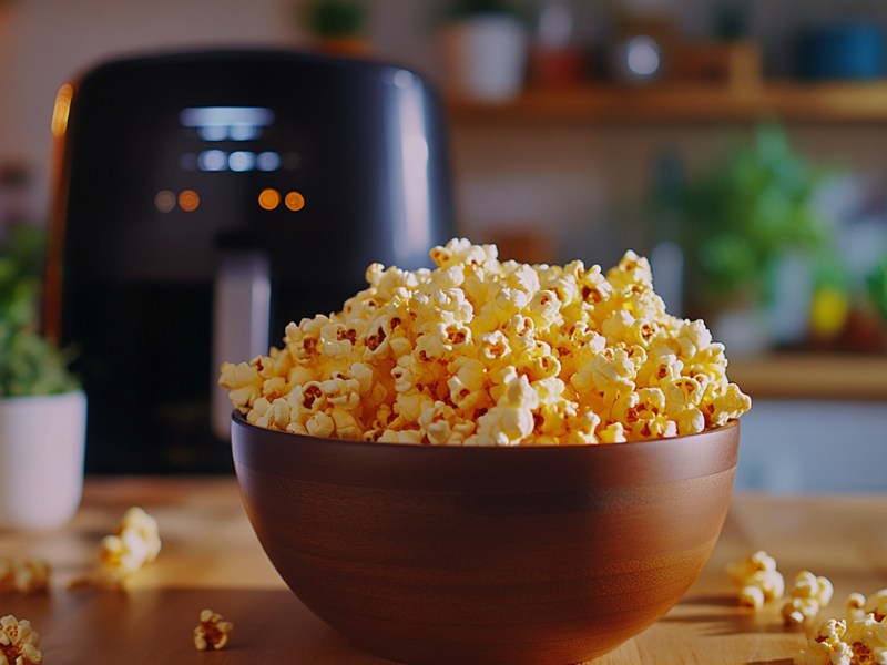 Schale Popcorn aus dem Airfryer