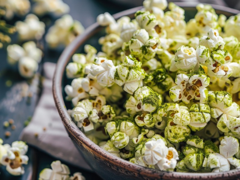 Schüssel mit Wasabi-Popcorn