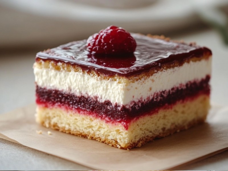 Ein Stück Säufertorte auf einem Teller.