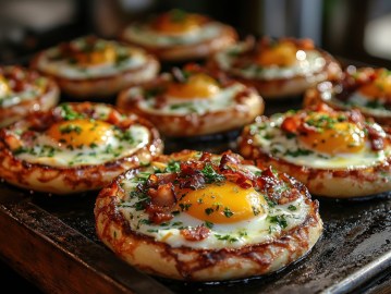 Blech mit English-Muffin-Frühstückspizza