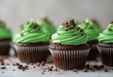 Mehrere Malzbier-Cupcakes auf einem Tisch