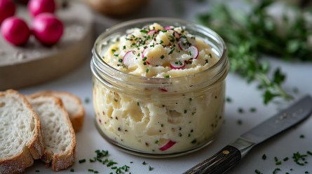 Radieschenbutter in einem Glas