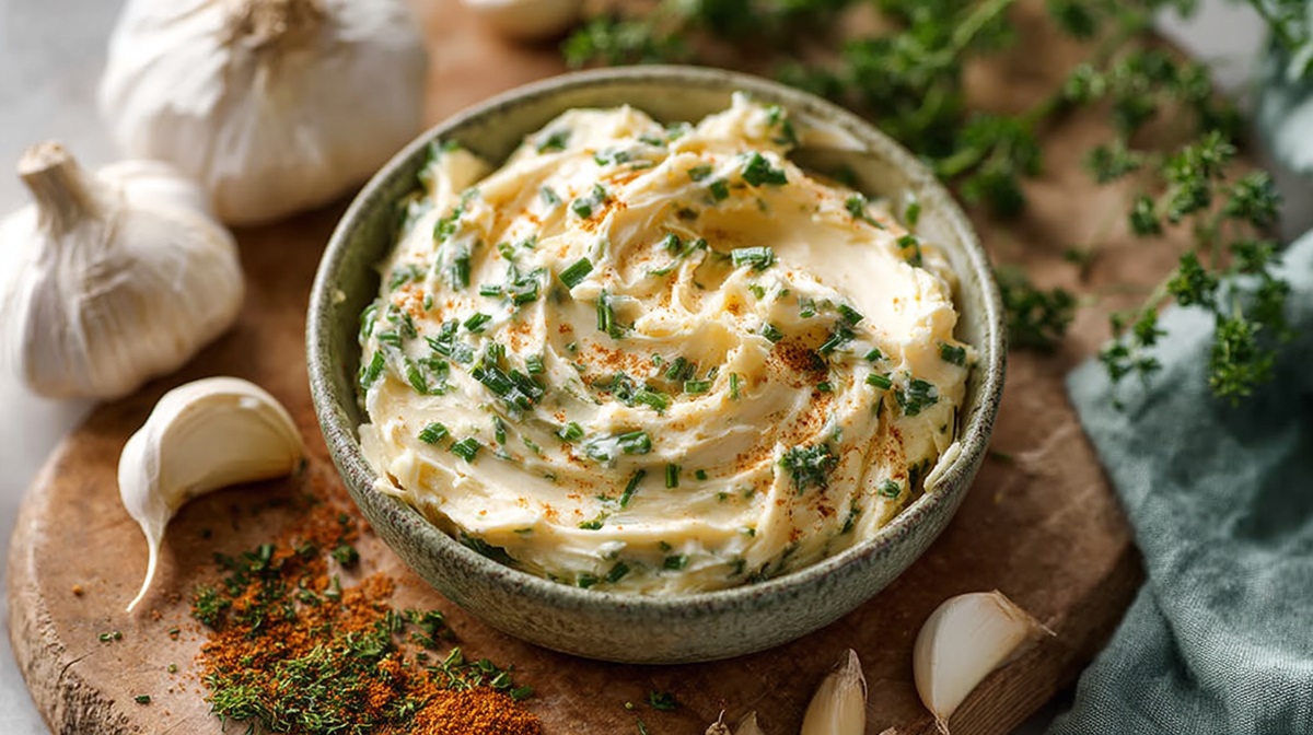 Schale mit Cowboy-Butter auf einem Tisch