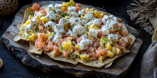 Knäckebrot mit Rührei mit Räucherlachs und Feta