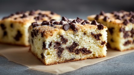 Mehrere Stücke Chocolate-Chip-Kuchen.