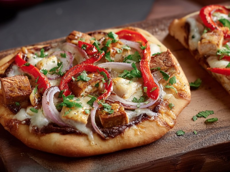 Zwei indische Pizzen auf Holzbrettern.