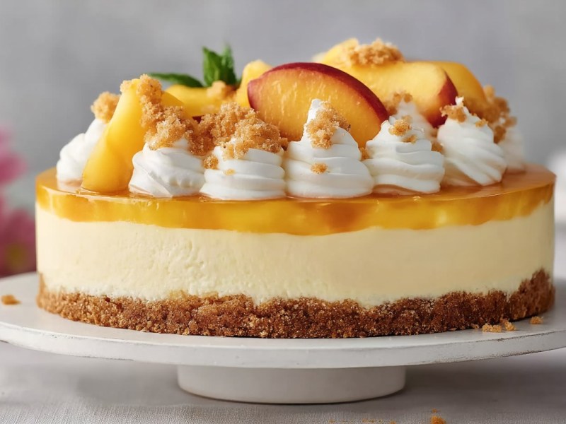 Eine Solero-Torte auf einer Kuchenplatte.