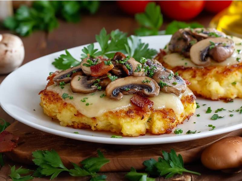 Überbackene Kartoffelrösti auf einem Teller