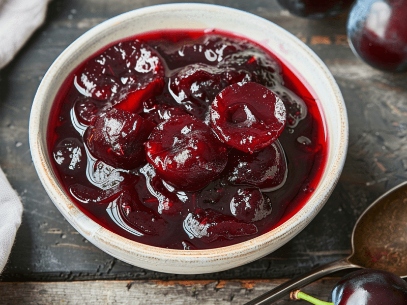 Eine Schale Zwetschgenröster.